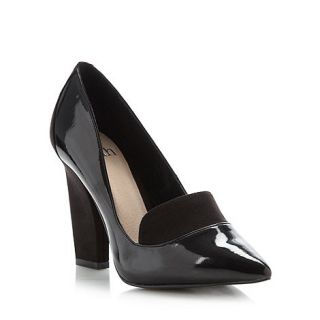 Faith Black narrow high heeled court shoes