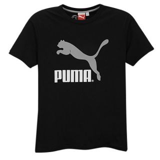 PUMA No 1 Logo S/S T Shirt   Mens   Casual   Clothing   Black/Limestone Gray