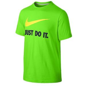 Nike JDI Swoosh S/S T Shirt   Boys Grade School   Casual   Clothing   Green Apple/Yellow Strike