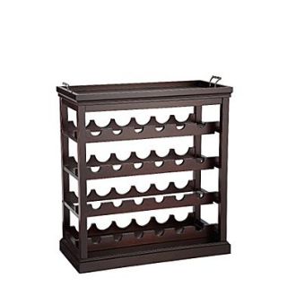 Powell Bombay Davenport Solid Wood Open Wine Cabinet, Cognac