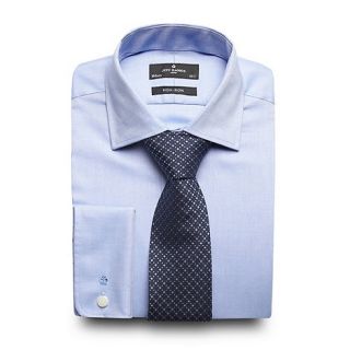 Jeff Banks Designer blue textured shirt and geometric tie set