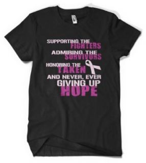 (Cybertela) Supporting The Fighters Admiring The Survivors Honoring The Taken And Never Ever Giving Up Hope Men's T shirt Cancer Awareness Tee Clothing