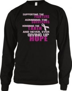 Supporting The Fighters, Admiring The Survivors, Honoring The Taken, And Never Ever Giving Up Hope Men's Long Sleeve Thermal, Cancer Support, Admire, Honor, Hope Design Men's Thermal Shirt Clothing