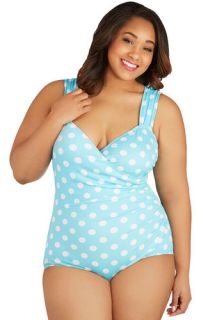 Esther Williams Composed by the Pool One Piece Swimsuit in Sky   Plus Size  Mod Retro Vintage Bathing Suits