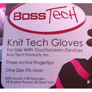 Boss Tech Products Knit Touchscreen Gloves with Conductive Fingertips for Use with All Touchscreen Electronic Devices  Gray Computers & Accessories