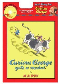 Houghton Mifflin Harcourt Curious George Gets a Medal Read Along Set   CD and 4 Books, 3+ Years, Set of 4   Prints
