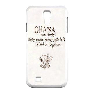DiyCaseStore Custom Disney Animation Lilo and Stitch Samsung Galaxy S4 I9500 Case Cover   Ohana means family,family means nobody gets left behind,or forgotten. Cell Phones & Accessories