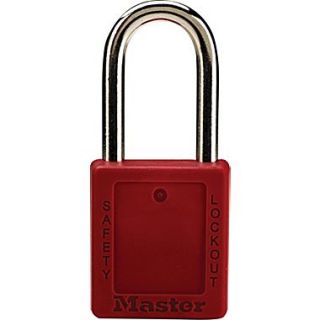 Master Lock Safety Tumbler Padlocks, 6 Pin, Xenoy, Red, Keyed Different, 6/Box