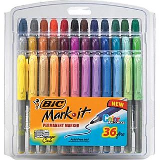 BIC Mark it Ultra Fine Point Permanent Markers, Assorted, 36/Pack