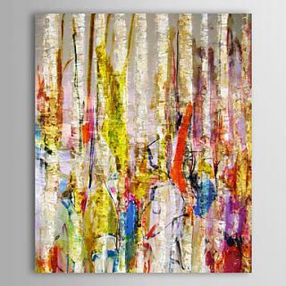 Hand Painted Oil Painting Abstract Jungle with Stretched Frame
