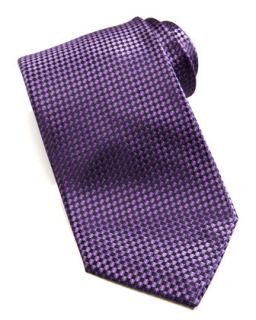 Mens Shiny Basketweave Silk Tie, Purple   Brioni   Purple