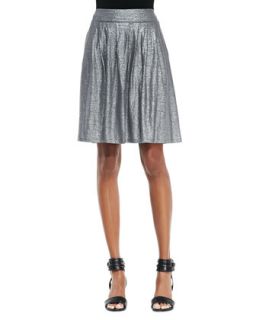 Womens Organic Linen Shimmer Skirt   Eileen Fisher   Ash (LARGE (14/16))