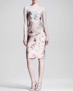 Womens Fluid Garden Floral Print Lace Top Dress   Valentino   Light (8)