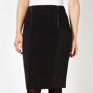 Principles by Ben de Lisi Designer black textured panel skirt