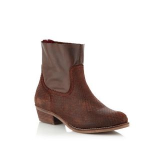 Call It Spring Brown leather Bendova low ankle boots