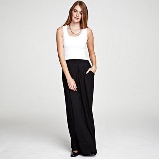 HotSquash Black Maxi Skirt with Pintucks in clever thermal fabric