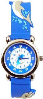 Gone Bananas   Playful Dolphins Analog Kids' Waterproof Watch with Animated Dolphin Second Hand and Blue Band   3 ATM Water Resistant    Gone Bananas Watches