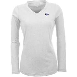 Antigua Tampa Bay Rays Womens Flip Long Sleeve V neck T Shirt   Size Large,