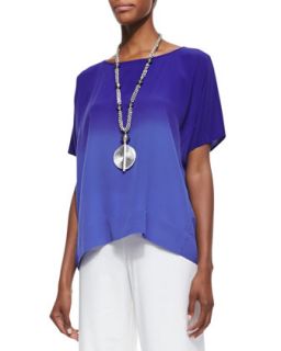 Womens Short Sleeve Ombre Top, Blue Violet   Eileen Fisher   Blue violet (S