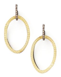 Midnight Silver & 18k Gold Open Drop Earrings   Armenta   Gold (18k )