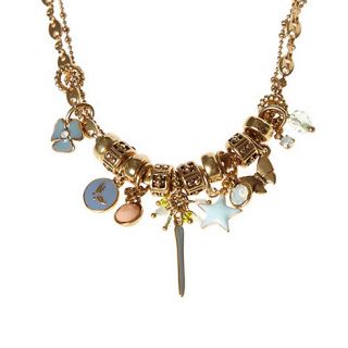 Pilgrim Gold two row multi charm necklace