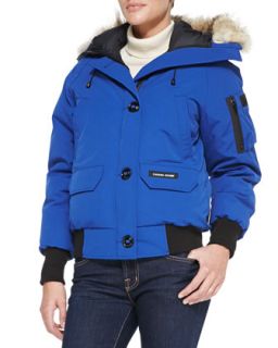 Womens Chilliwack Bomber Jacket with Fur Hood   Canada Goose   Navy (SMALL)