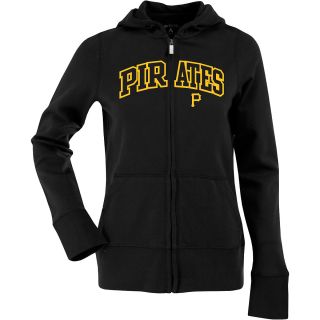 Antigua Womens Pittsburgh Pirates Signature Hood Applique Full Zip Sweatshirt  
