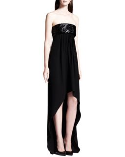 Womens Strapless High Low Dress   Saint Laurent   Nero (36/4)