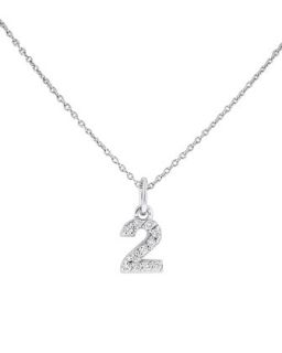 Diamond Number Necklace, 2   KC Designs   White