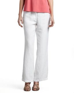 Heavy Linen Trousers, Womens   Eileen Fisher   White (2X (18/20W))