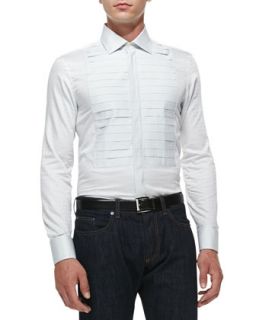 Mens Square Jacquard Tuxedo Shirt, White   Etro   White (44/17.5)