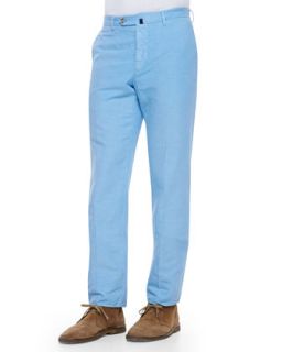 Mens Chinolino Cotton/Linen Trousers, Light Blue   Incotex   Blue (33)