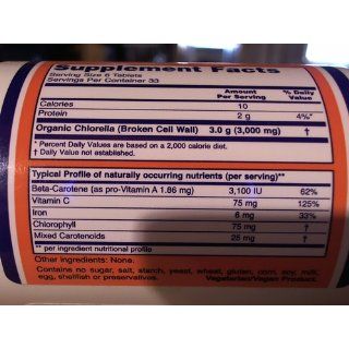 NOW Foods Organic Chlorella 500mg  200 Tablets Health & Personal Care