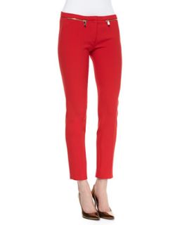 Womens Slim Leg Cady Pants, Red   Versace Collection   Red (38/2)