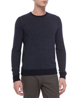 Mens Birdseye Long Sleeve Crewneck Sweater, Coastal Navy   Vince   Coastal (XX 