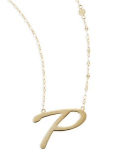 14k Gold Initial Letter Necklace, P   Lana   Gold (14k )