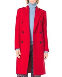Womens Double Breasted Wool Coat   Michael Kors   Scarlet (2)