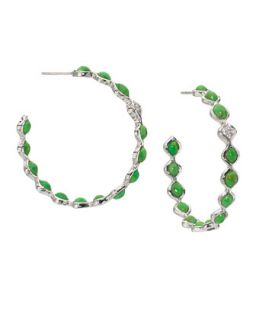 Simone Large Eternity Hoop Earrings, Green Turquoise   Elizabeth Showers  
