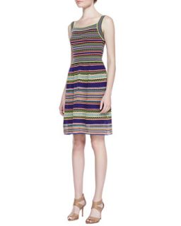 Womens Ribbon Stripe Knit Tank Dress   M Missoni   Purple (42(6))