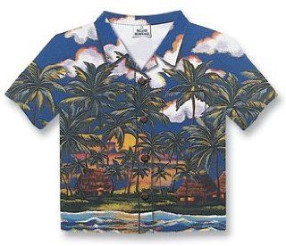 Hawaiian Aloha Shirt Cut Out Blue Palm Tree Hale Mouse Pad Electronics