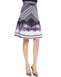 Womens Veda Photographic High Waisted Skirt   Herve Leger   Violet plum combo