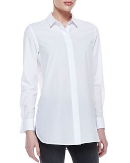 Womens Daithi Button Down Blouse   Theory   White.100 (LARGE)