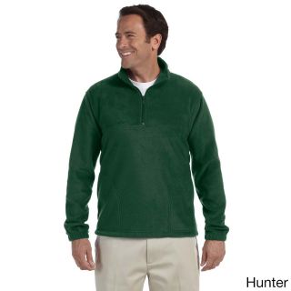 Harriton Mens Quarter zip 8 ounce Fleece Pullover Green Size 2XL