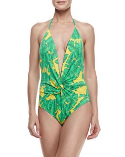 Womens Banana Leaf One Piece Swimsuit   Letarte   Multi (MEDIUM)