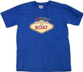 Ann Arbor T shirt Co. Unisex child WHAT HAPPENS ON THE BOATSailing T Shirt Clothing