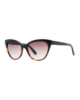 Notched Frame Cat Eye Sunglasses, Black/Tortoise   MARC by Marc Jacobs   Black