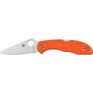 Spyderco Delica4 Lightweight FRN FG Plain Edge Knife   Orange (4002597)