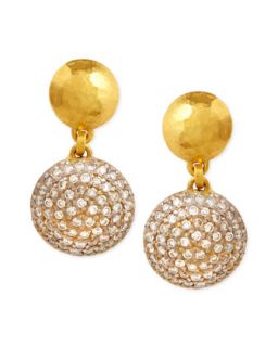 Lentil Ice 24k Gold & Diamond Drop Earrings   Gurhan   Gold (24K )