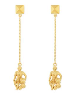 Golden Aquarius Zodiac Earrings   Valentino   Gold