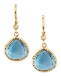 Mogul 18k Gold London Blue Topaz Earrings with Diamond   Syna   Gold (18k )